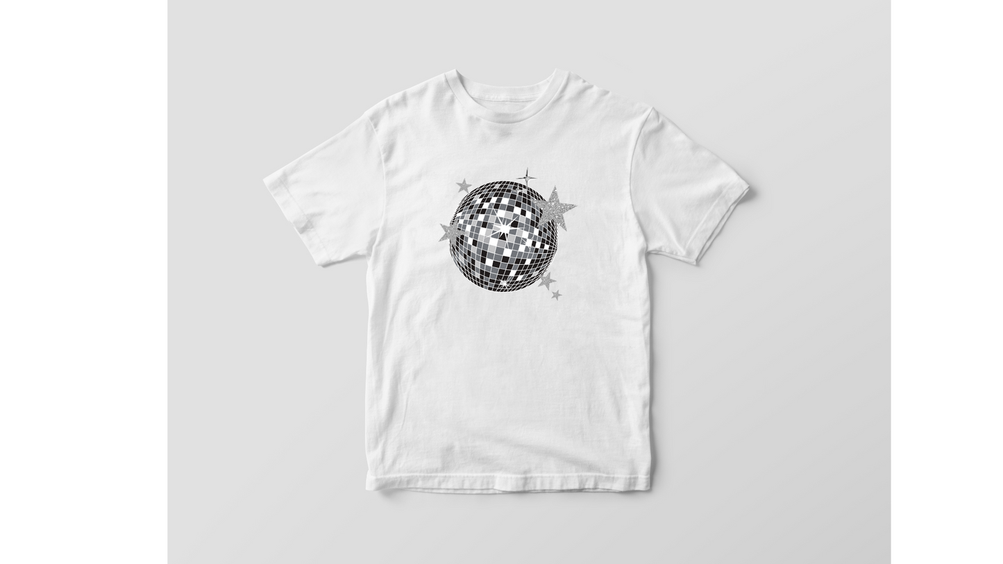 Women's Slim Fit Disco Ball T Shirt
