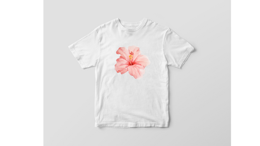 Women's Slim Fit Hibiscus Flower T shirt